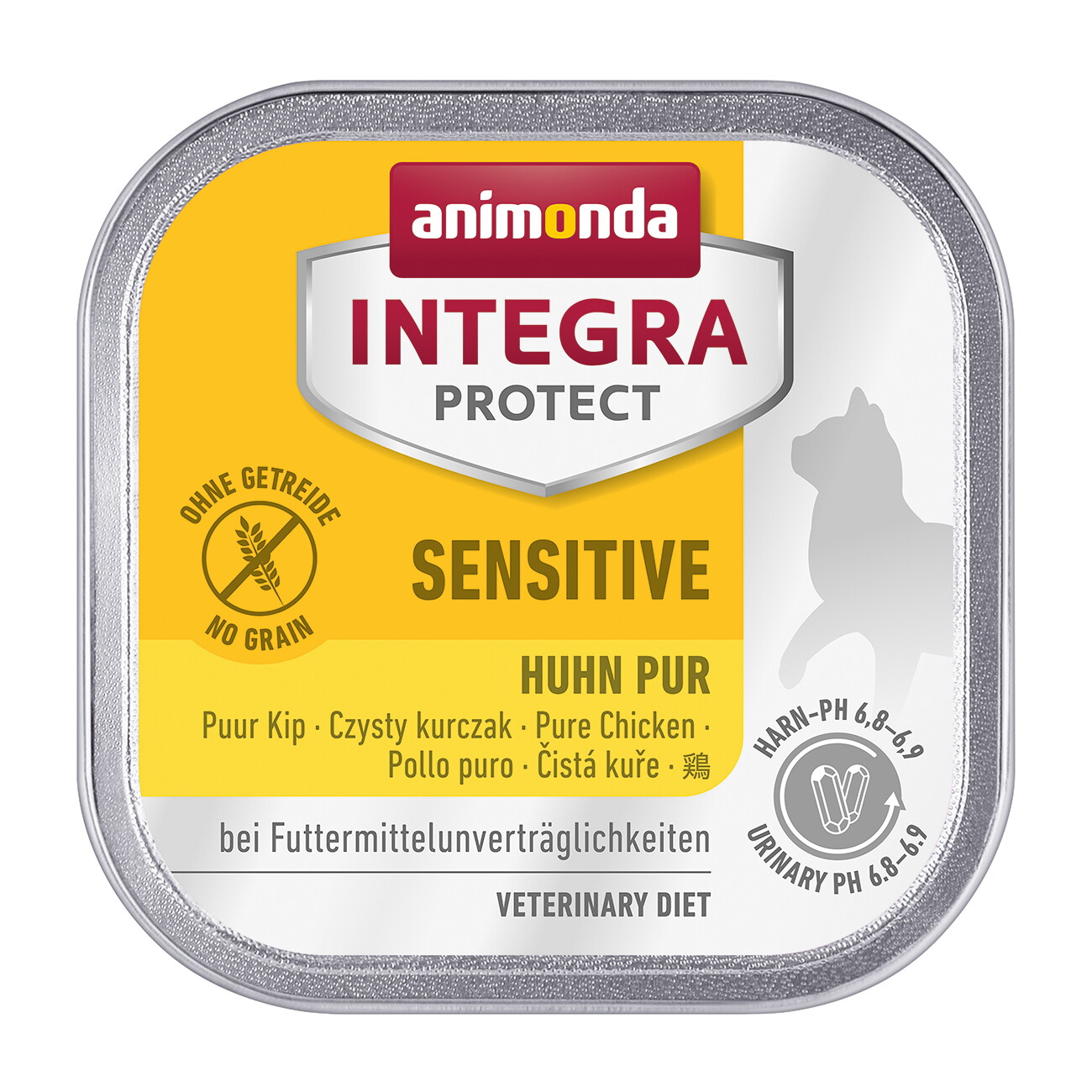 animonda Integra Protect Nassfutter Katze, Adult, Sensitive Huhn pur 16x100 g