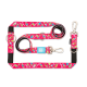 Pinkfarbene Hundeleine mit bunten Eis- und Popsicle-Mustern, Metallclips und „Max & Molly Urban Pets“-Etikett.