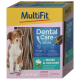 Opakowanie MultiFit Dental Care Sticks dla psów, z brązowym i białym psem oraz tekstem o higienie jamy ustnej, miętą i jogurtem.