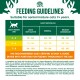 Feeding guidelines chart for senior cats, detailing daily serving sizes based on body weight and activity level, with hypoallergenic food notes.