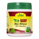 Behälter von cdVet Fit-BARF Bio-Wiese für Haustiere, gekennzeichnet als 100% natürlich, mit grünem Deckel und buntem Design.