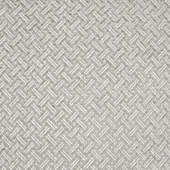 Ein strukturiertes hellgraues Gewebe mit einem gewebten Fischgrätenmuster, geeignet für Haustierbettwäsche oder Zubehör.