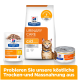 Hill's Prescription Diet Urinary Care c/d Multicare Katzenfutter in Trocken-, Beutel- und Dosenform mit Katze und deutschem Text.
