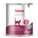 Husse Selected Katzenfutterdose für sterilisierte Katzen, Lachs mit Weißfischmousse, 195 g, getreidefreie Rezeptur mit L-Carnitin.