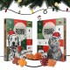 Adventskalender für Hunde und Katzen mit der Aufschrift "DOGS'n TIGER", mit festlichen Designs und Leckereien, die vorne präsentiert werden.