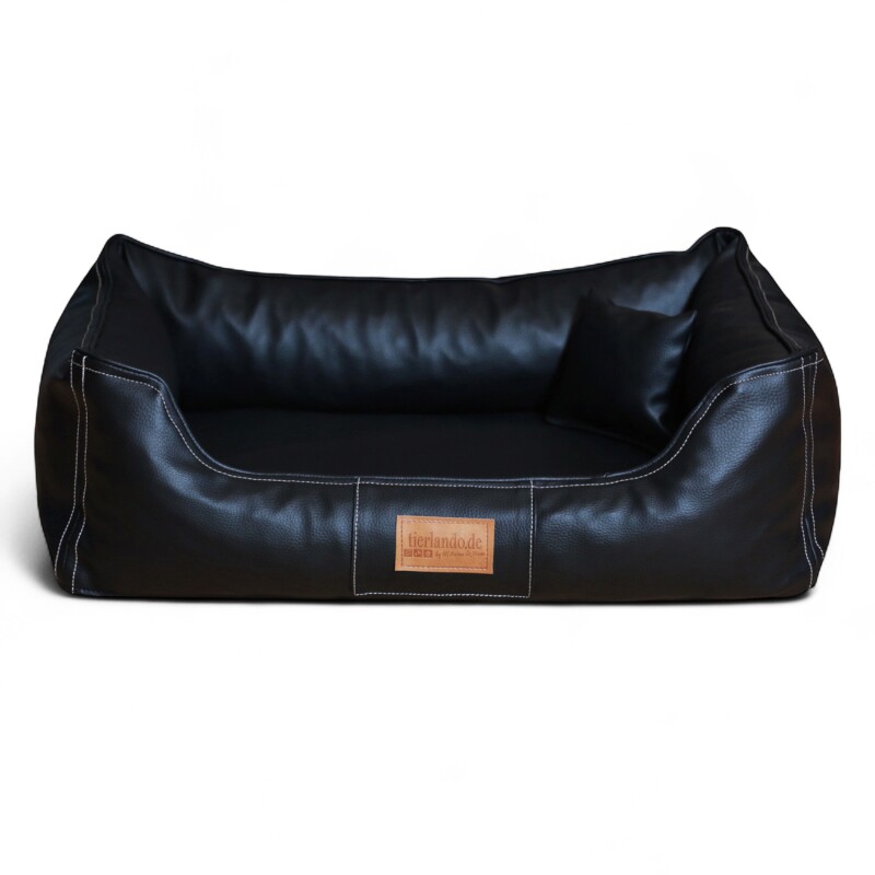 Tierlando MADDOX KOMFORT Hundebett Hundesofa Kunstleder S - XXL schwarz 1 m, 25 cm, 75 cm