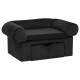 Hundesofa Plüsch mit Schublade 75x50x38cm schwarz