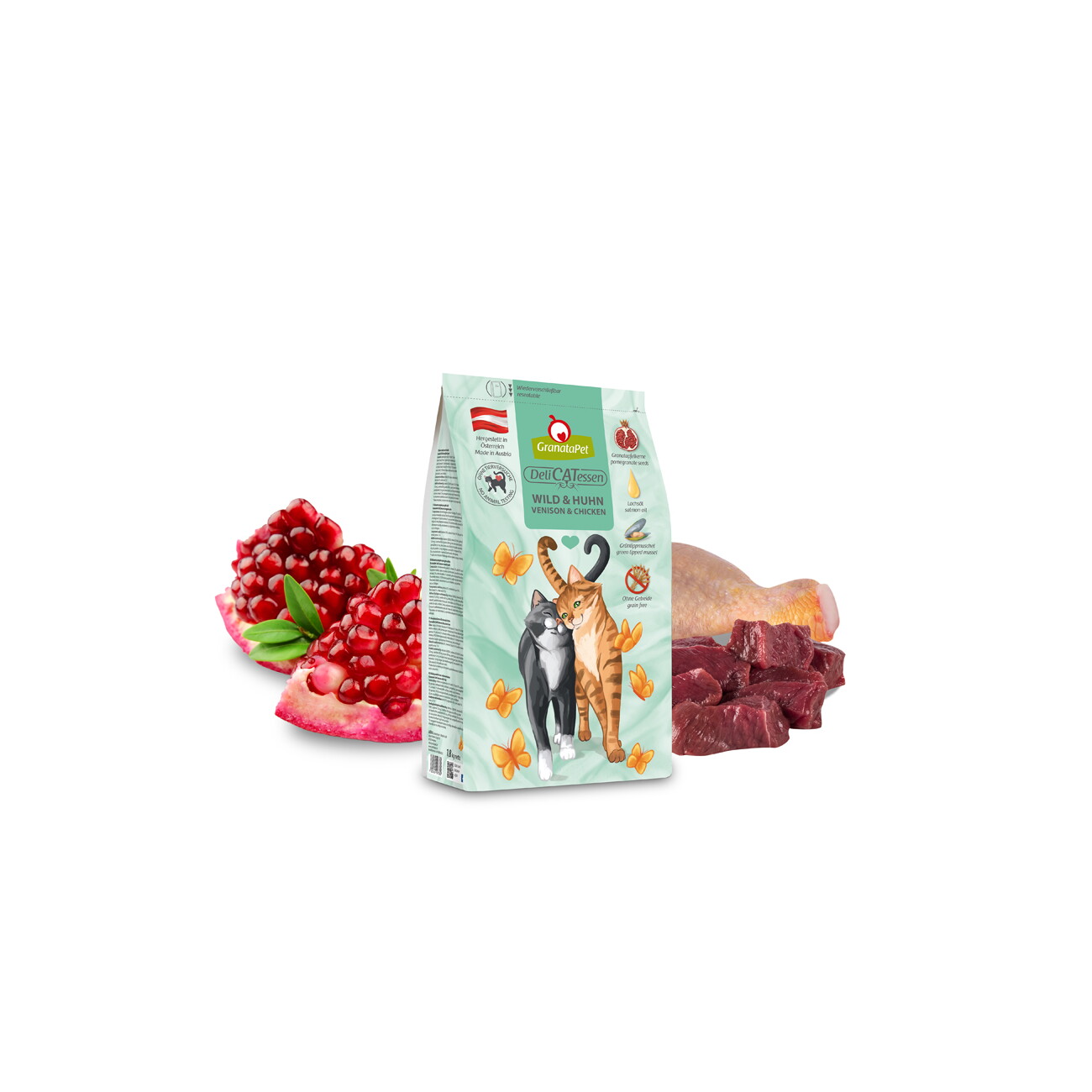 GranataPet Trockenfutter Katze, Adult. DeliCATessen, Wild und Huhn 1,8 kg