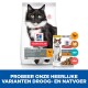 Hill's Science Plan kattenvoer voor gesteriliseerde katten 7+, met een zwart-witte kat en Nederlandse tekst over voedselvariëteiten.
