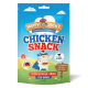 Verpackung der Happy Jacky Chicken Snack Hundeleckerlis mit Cartoon-Hühner-Superheld, Einzelprotein, getreidefrei, 130g.