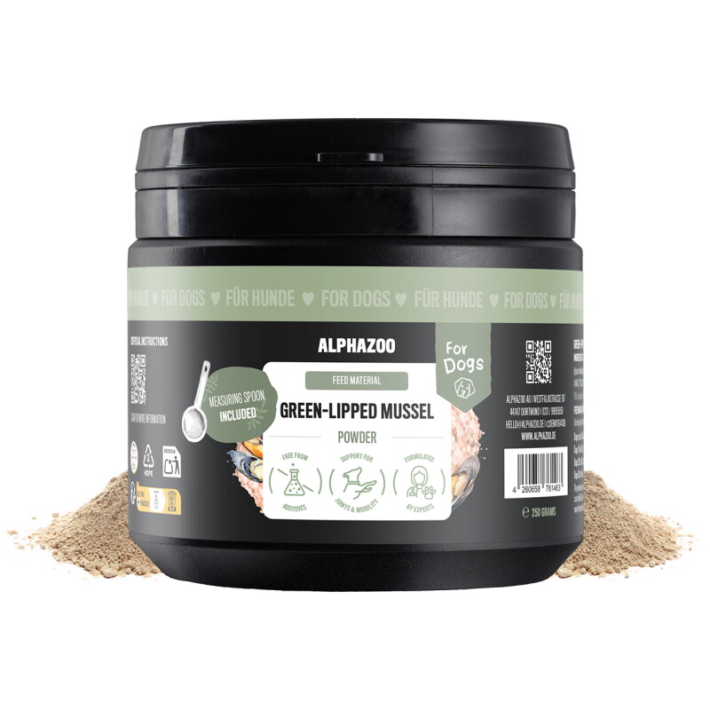 ALPHAZOO Grünlippmuschel-Pulver für Hunde und Katzen 250 g