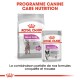 L'emballage de la nourriture pour chiens Royal Canin Relax Care montre un sac de nourriture sèche "MAXI" et un sachet de nourriture humide "TOUTES TAILLES", promouvant l'adaptation aux changements.