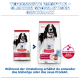 Zwei Hill's Hundefutterbeutel (alt und neu) mit einem schwarz-weißen Hund; deutscher Text „VERBESSERTE REZEPTUR - GLEICHER GESCHMACK“