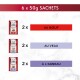 6 x 50g zakjes: Gourmet kattenvoer - 2x AU BŒUF, 2x AU VEAU, 2x À L'AGNEAU, afbeeldingen van verpakkingen