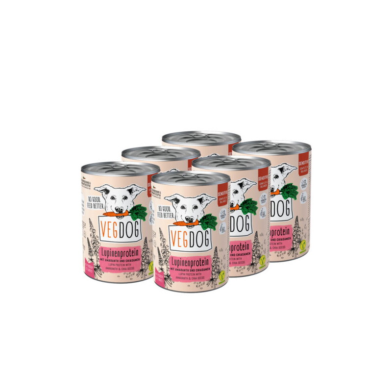 VEGDOG Nassfutter Sensitive Lupine Vorteilspack 400 g