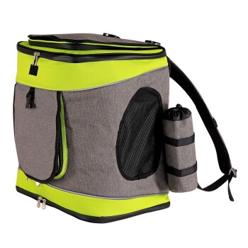 Haustier-Rucksack grau/ grün