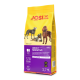 Gelbe Tüte JOSI DOG Adult Sensitive Hundefutter, 2,7 kg, mit Text in Deutsch und Englisch über die glutenfreie, hochverdauliche Formel.