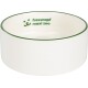 White ceramic pet bowl with a green rim, featuring the text "fressnapf maxi zoo" and a playful dog graphic.