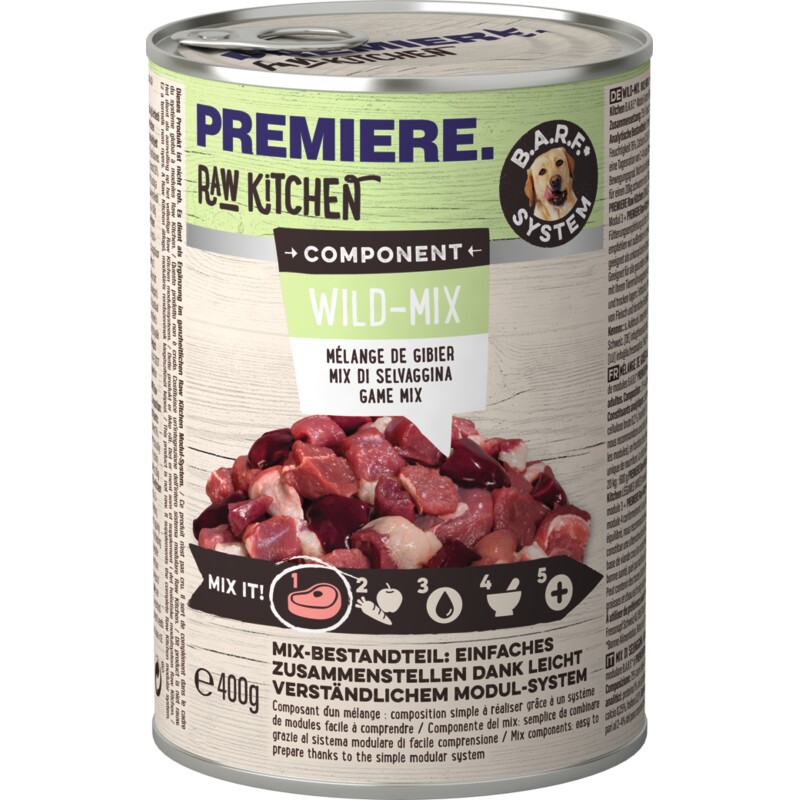 PREMIERE PREMIÈRE PAW KITCHEN Nourriture humide Chien Adulte Composant Gibier 6x400 g