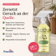 Flasche von Pawlies Tiergeruchs- und Fleckenentferner auf einem Hintergrund aus Zitrone und Minze; hebt biologisch abbaubare, tierfreundliche und geruchsneutralisierende Eigenschaften hervor.