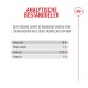 Dierenvoedingsetiket 'ANALYTISCHE BESTANDDELEN' met Nederlandse slogan en voedingswaarden: Ruw eiwit 40%, Ruwe celstof 1%, Ruw vet 17,5%, Ruwe as 7%.
