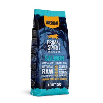 Blauer Beutel Primal Spirit 'Iberian Salmon' Hundefutter für ausgewachsene Hunde – natürliche Rohzutaten, glutenfrei