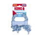 KONG Goodie Bone pour chiot, os de dentition en caoutchouc bleu avec corde tressée, emballage indiquant 'KONG Goodie Bone'.
