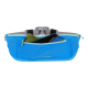 Blaues Haustierzubehör-Gürteltasche mit einem Reißverschlussfach, das grüne und schwarze Gegenstände enthält, mit dem Logo "RUFFWEAR".