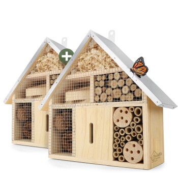 Insektenhotel mit Metalldach 2 Stück