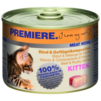 Meat Menu pour chatons Rind & Geflügelkomposition 6x200 g