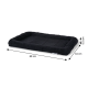 Schwarzes rechteckiges Plüsch-Tierbett mit erhöhten gepolsterten Kanten und Messpfeilen mit den Angaben 68 cm, 44 cm und 5.5 cm