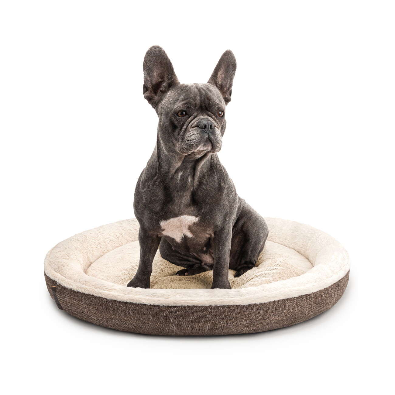 Lionto Rundes Hundebett braun M