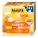 MultiFit Junior Hühner-Mix Haustierfutterbox, die 24 x 100g Portionen enthält, mit Geschmacksrichtungen wie Huhn, Ente und Truthahn.