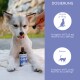 Behälter mit biologischem Leinsamenöl für Hunde und Pferde, beschriftet mit 'BIO LEINÖL', mit einem lila Design und ernährungsphysiologischen Angaben.