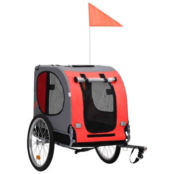 Fahrradanhänger Haustiere rot/ schwarz