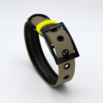 Biothane Halsband Beige neon gelb XXL