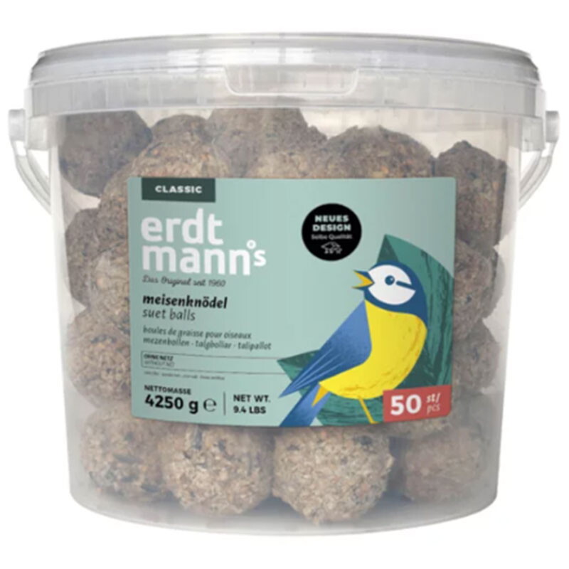 Erdtmann's 50 Meisenknödel ohne Netz im Eimer
