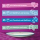 Vier bunte Banner zeigen Optionen für Haustierfutter: Lachs und Karotten, Weißfisch und Gemüse, Thunfisch und Weißfisch, Kabeljau und Lachs.