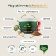 Grüner Behälter mit Aufschrift DARM PFERDEGOLD mit Angaben: Artischocke, Flohsamen, Chlorella und Zertifizierungsabzeichen.