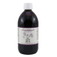 Flasche mit Lundeland Bio-Hanföl, 500 ml, mit einem weißen Deckel und einem Etikett, das Nährwertinformationen und eine Haustierillustration zeigt.