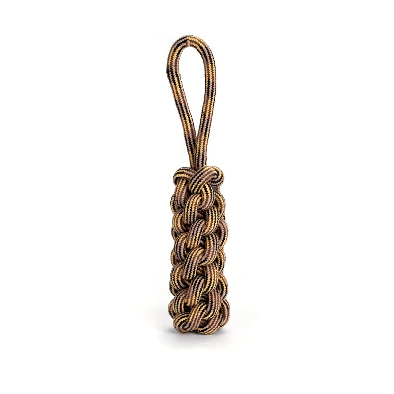nobleza Baumwollseil Hundespielzeug mit Griff – Robustes Zerrspielzeug aus Baumwolle & Terylen | 33 cm | In mehreren Farben erhältlich schwarz/ braun