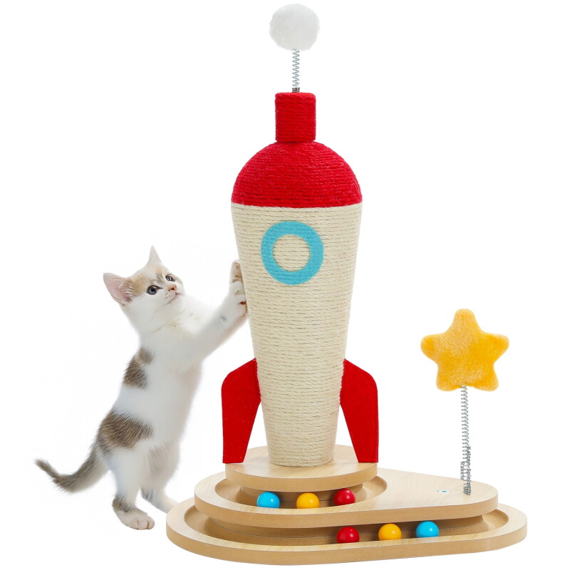Pawz Road 3-in-1 Raketen-Kratzspielzeug 63 cm