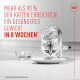 Getigerte Katze frisst von einem Teller neben einer Wasserschale; roter deutscher Text ‚Mehr als 90% ... in 8 Wochen‘ und Royal Canin-Logo