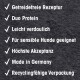 Vorteile von Hundefutter: getreidefrei, duales Protein, leicht verdaulich, ideal für empfindliche Hunde, hohe Akzeptanz, hergestellt in Deutschland, recycelbare Verpackung.