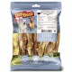 Emballage de friandises pour chiens DeliBest avec de grands tendons d'autruche, 200g. Les étiquettes indiquent sans gluten, faible en gras et qualité suisse.