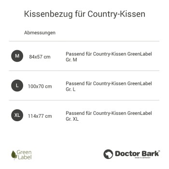 Kissenbezug für Country-Kissen in drei Größen: M (84x57 cm), L (100x70 cm), XL (114x77 cm), von Doctor Bark, GreenLabel.