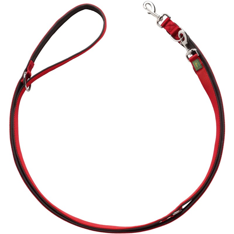 Hunter Verstellbare Führleine Neopren Rot/ Schwarz 2 Cm, 2 M
