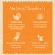 Infographic titled "Natural Goodness" highlighting Turkey Meal, Yucca Extract, Balanced Nutrition, and Omega 3 & 6 Oils with brief descriptions.