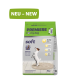 Premiere 'I ♥ my dog' soft Mini Adult dog food bag (4kg), standing small dog on rug, 'NEU - NEW' green label