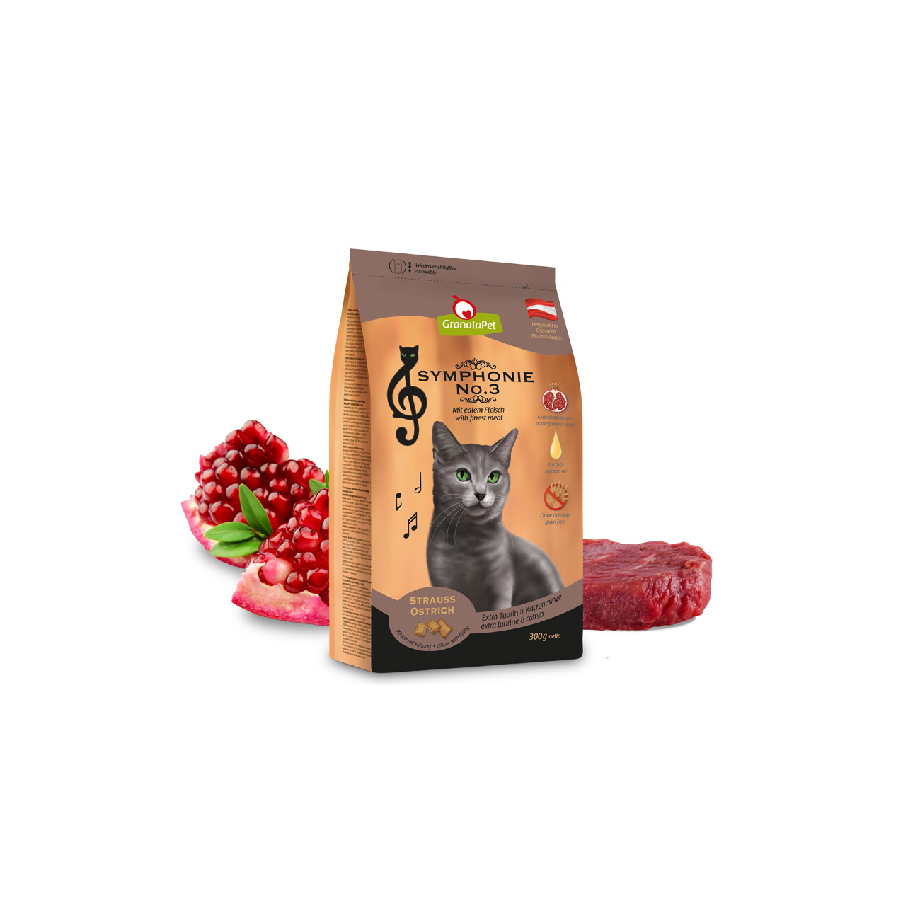 GranataPet Trockenfutter Katze, Adult, Symphonie, Strauß 300 g
